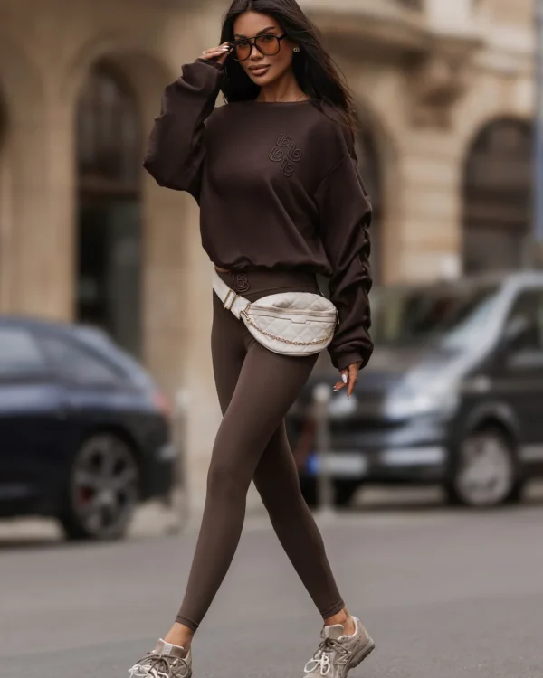 Bluza z marszczonym rękawem LaBalancia Remy brąz