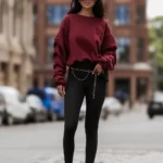 Bluza z marszczonym rękawem LaBalancia Remy bordo