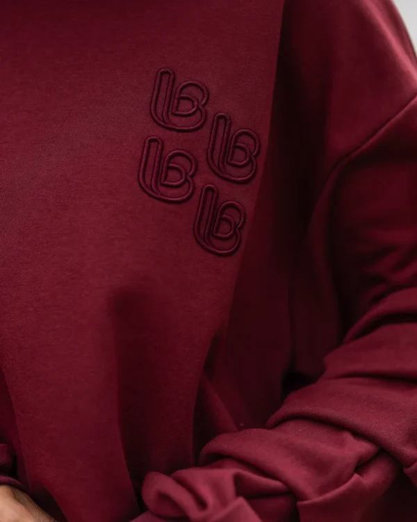 Bluza z marszczonym rękawem LaBalancia Remy bordo