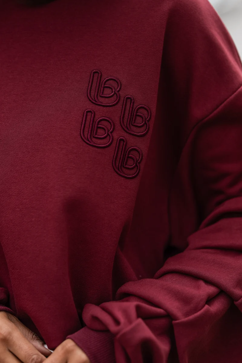Bluza z marszczonym rękawem LaBalancia Remy bordo