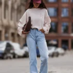 Bluza z marszczonym rękawem LaBalancia Remy melanż róż