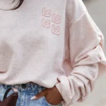 Bluza z marszczonym rękawem LaBalancia Remy melanż róż