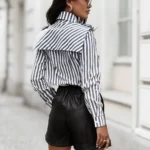 Elegancka koszula w paski LaBalancia Milo czarno-biała