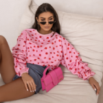 Bluza z marszczonym rękawem LaBalancia Remy różowa w kwiaty