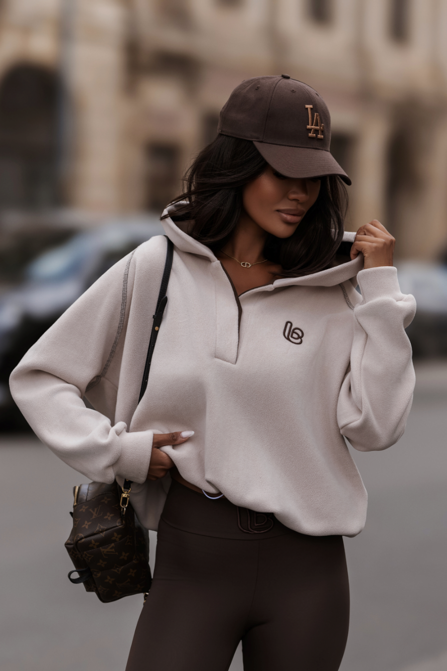 Bluza polarowa LaBalancia Loom beż z brązem