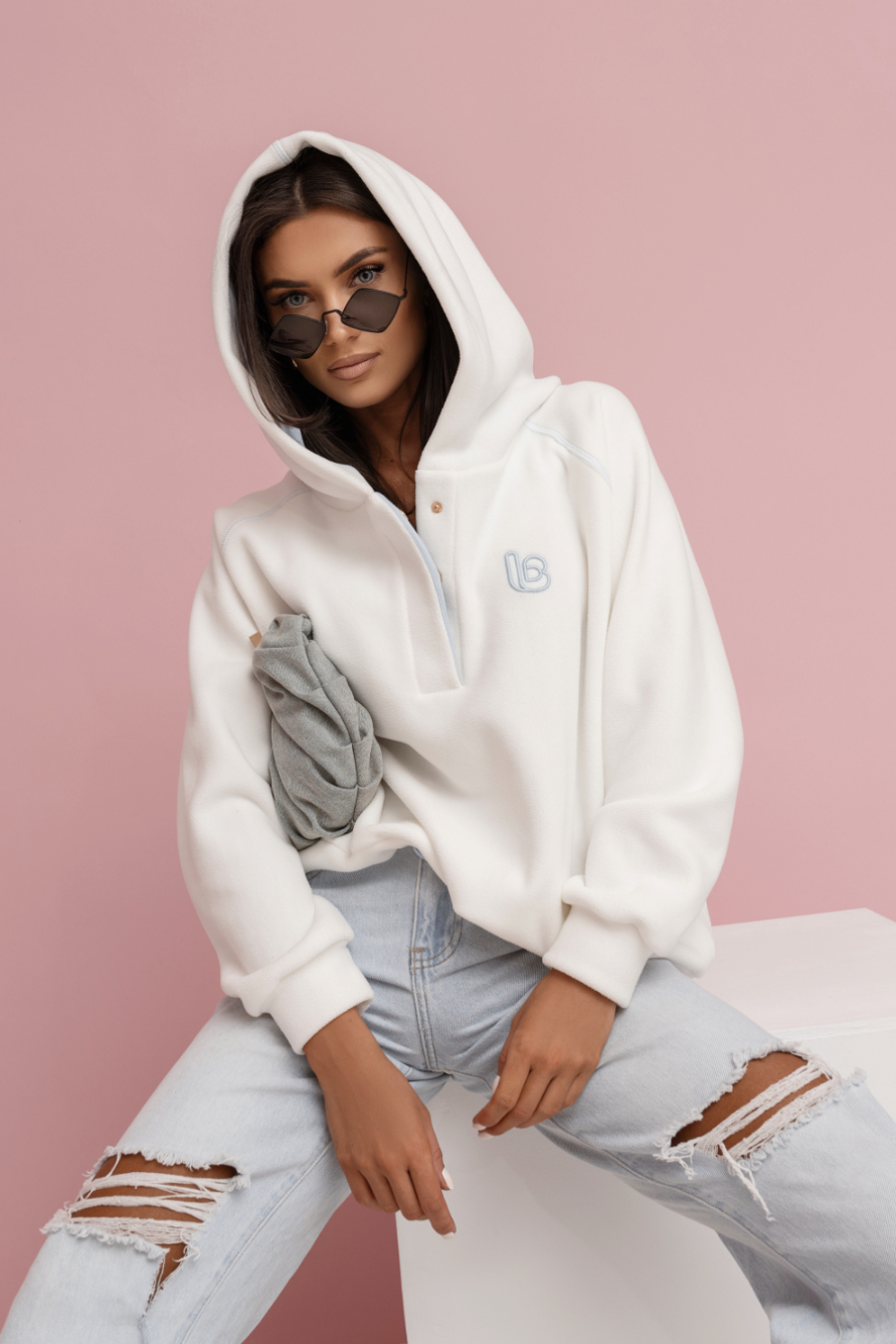 Bluza polarowa LaBalancia Loom ecru z błękitem