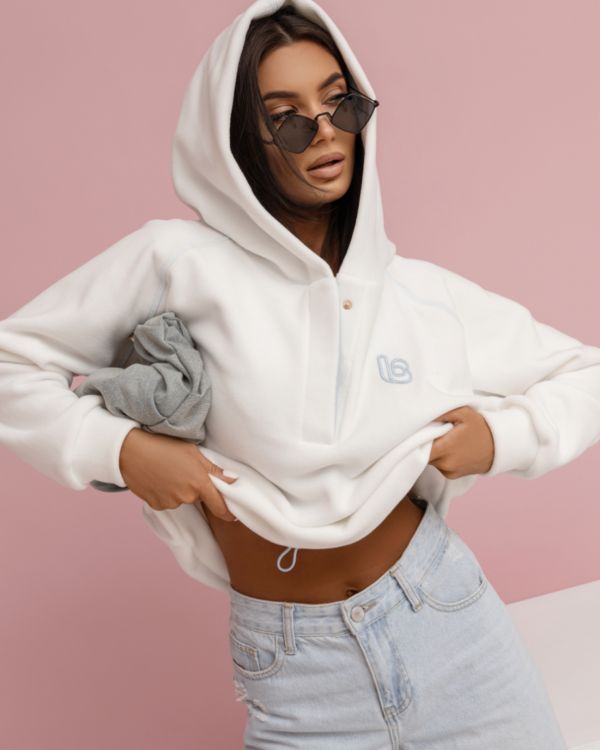 Bluza polarowa LaBalancia Loom ecru z błękitem