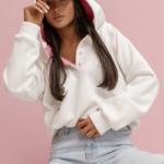 Bluza polarowa LaBalancia Loom ecru z różem