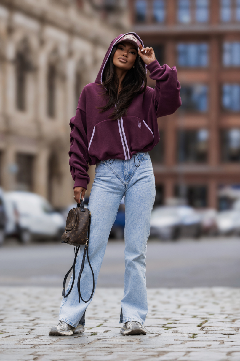 Bluza polarowa rozpinana LaBalancia Snug śliwka