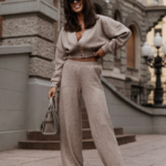 Sweterkowy komplet bluza ze spodniami LaBalancia Meggi beż melanż