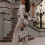 Sweterkowy komplet bluza ze spodniami LaBalancia Meggi beż melanż