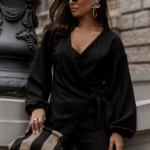 Sweterkowy komplet kimono ze spodniami LaBalancia Sienna czarny