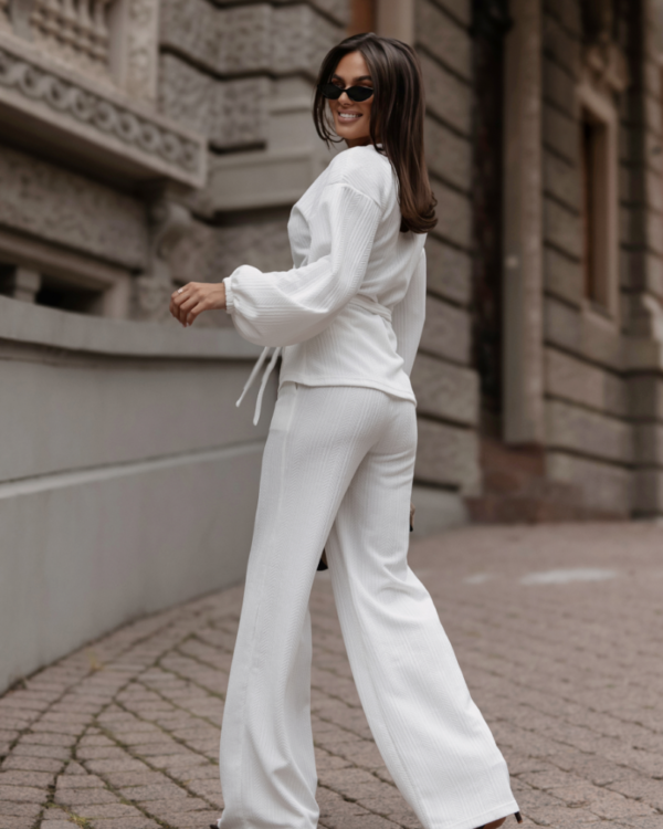 Sweterkowy komplet kimono ze spodniami LaBalancia Sienna ecru