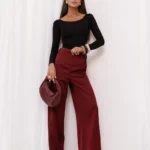 Satynowe spodnie LaBalancia Diva bordo