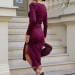 Dzianinowa sukienka LaBalancia Dhalia bordo