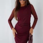 Tiulowa sukienka LaBalancia Lush bordo