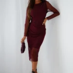 Tiulowa sukienka LaBalancia Lush bordo