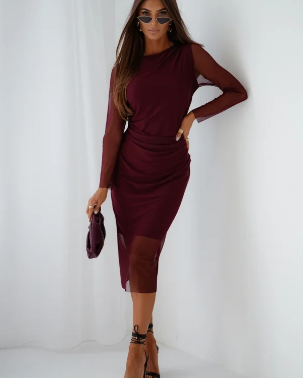 Tiulowa sukienka LaBalancia Lush bordo