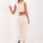 Sportowy komplet top z legginsami Jack Wills ecru