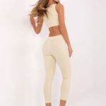Sportowy komplet top z legginsami Jack Wills jasny beż