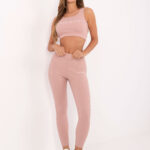 Sportowy komplet top z legginsami Jack Wills jasny róż