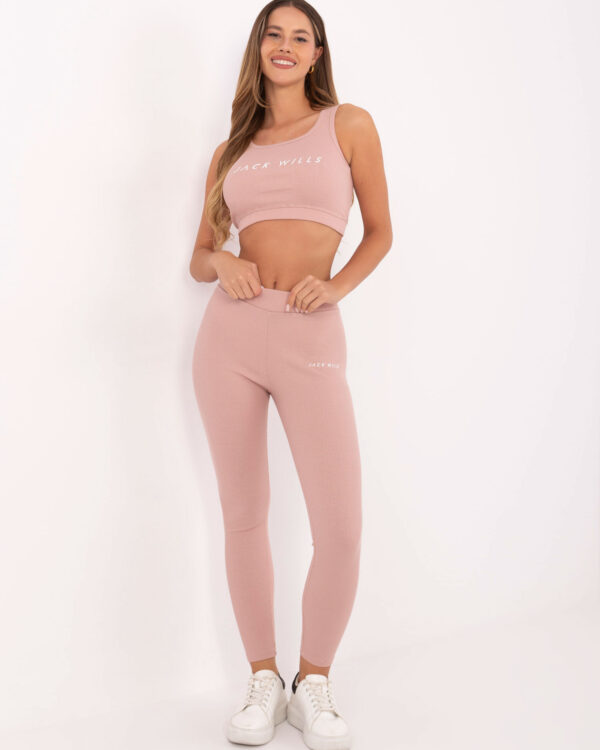 Sportowy komplet top z legginsami Jack Wills jasny róż