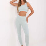 Sportowy komplet top z legginsami Jack Wills jasny niebieski