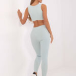Sportowy komplet top z legginsami Jack Wills jasny niebieski