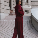Komplet rozpinana bluza ze spodniami LaBalancia Brooklyn bordo