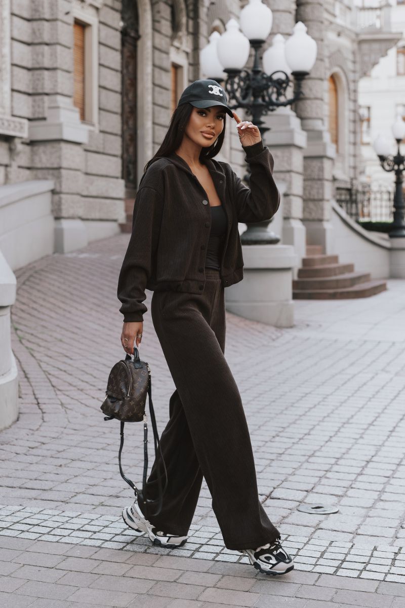 Komplet rozpinana bluza ze spodniami LaBalancia Brooklyn brąz