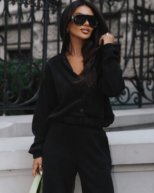 Komplet rozpinana bluza ze spodniami LaBalancia Brooklyn czarny