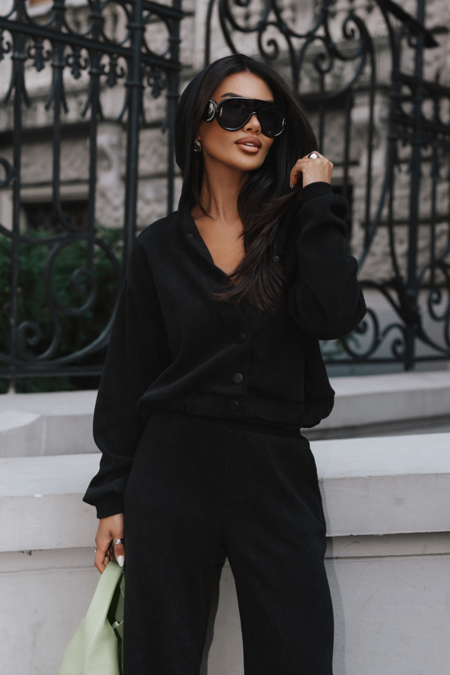 Komplet rozpinana bluza ze spodniami LaBalancia Brooklyn czarny