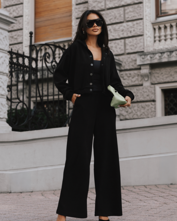 Komplet rozpinana bluza ze spodniami LaBalancia Brooklyn czarny