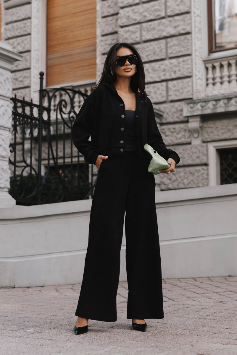 Komplet rozpinana bluza ze spodniami LaBalancia Brooklyn czarny