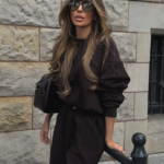 Komplet bluza ze spodniami baggy LaBalancia Gigi brąz
