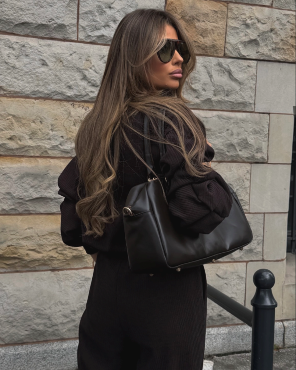 Komplet bluza ze spodniami baggy LaBalancia Gigi brąz