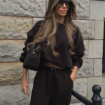 Komplet bluza ze spodniami baggy LaBalancia Gigi brąz