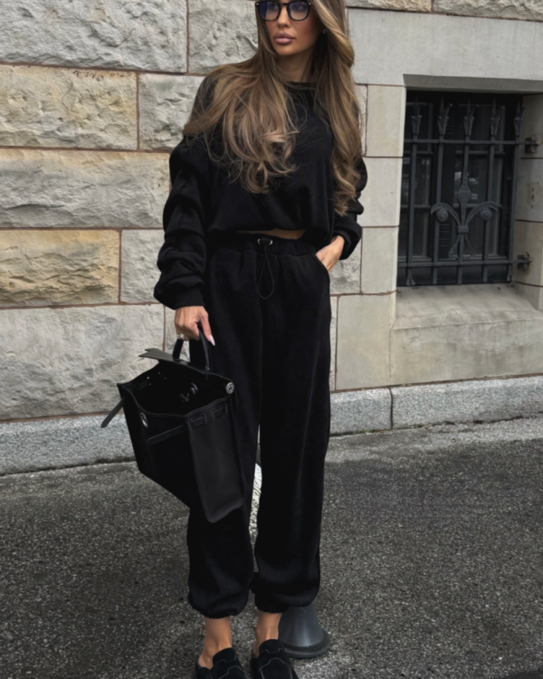 Komplet bluza ze spodniami baggy LaBalancia Gigi czarny