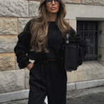 Komplet bluza ze spodniami baggy LaBalancia Gigi czarny