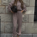 Komplet bluza ze spodniami baggy LaBalancia Gigi fango