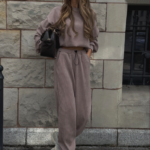 Komplet bluza ze spodniami baggy LaBalancia Gigi fango