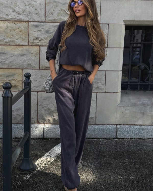 Komplet bluza ze spodniami baggy LaBalancia Gigi grafit