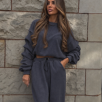 Komplet bluza ze spodniami baggy LaBalancia Gigi grafit