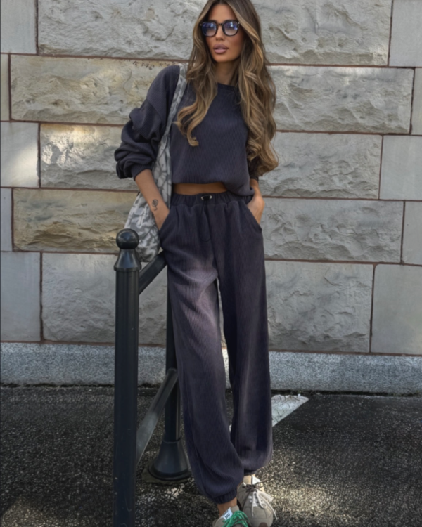Komplet bluza ze spodniami baggy LaBalancia Gigi grafit