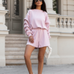 Komplet bluza ze spodenkami LaBalancia Katy pudrowy róż
