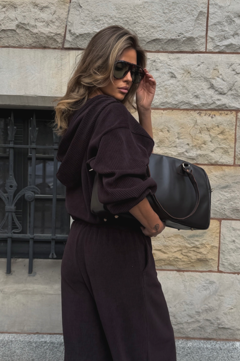 Komplet bluza ze spodniami LaBalancia Venice brąz