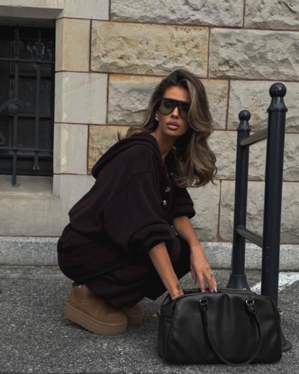 Komplet bluza ze spodniami LaBalancia Venice brąz
