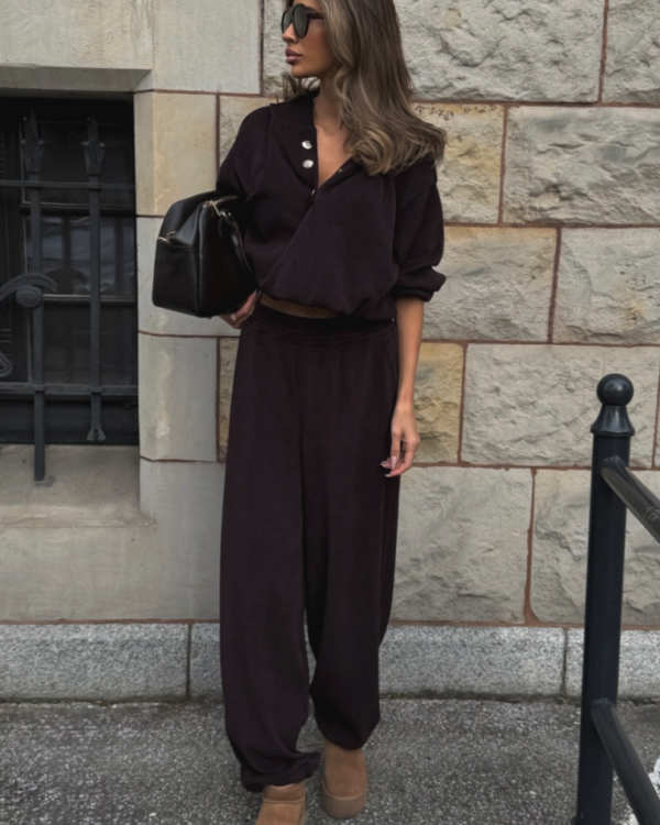 Komplet bluza ze spodniami LaBalancia Venice brąz