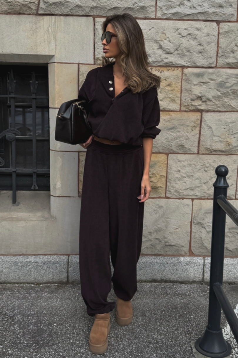 Komplet bluza ze spodniami LaBalancia Venice brąz