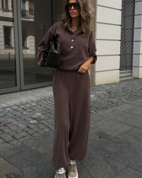 Komplet bluza ze spodniami LaBalancia Venice ciemne fango